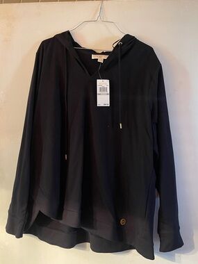 Michael Kors Black Hoodie Top